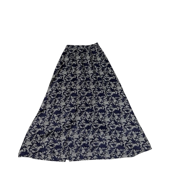 Shabby Apple Ball Gown Maxi Skirt Navy White Floral cotton Full Formal Size 8 - Picture 10 of 11